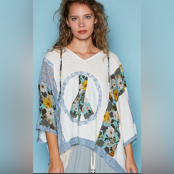 #056 POL oversized lace hoody top - Picture 5 of 8